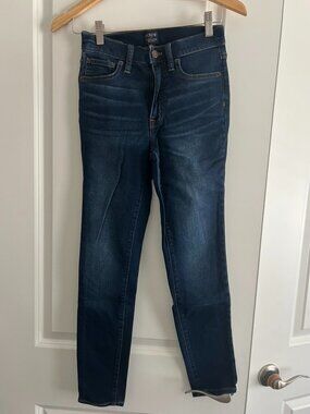 J.Crew 10" High-Rise Skinny Signature Stretch Medium/Dark Blue Wash Size 24 NWOT